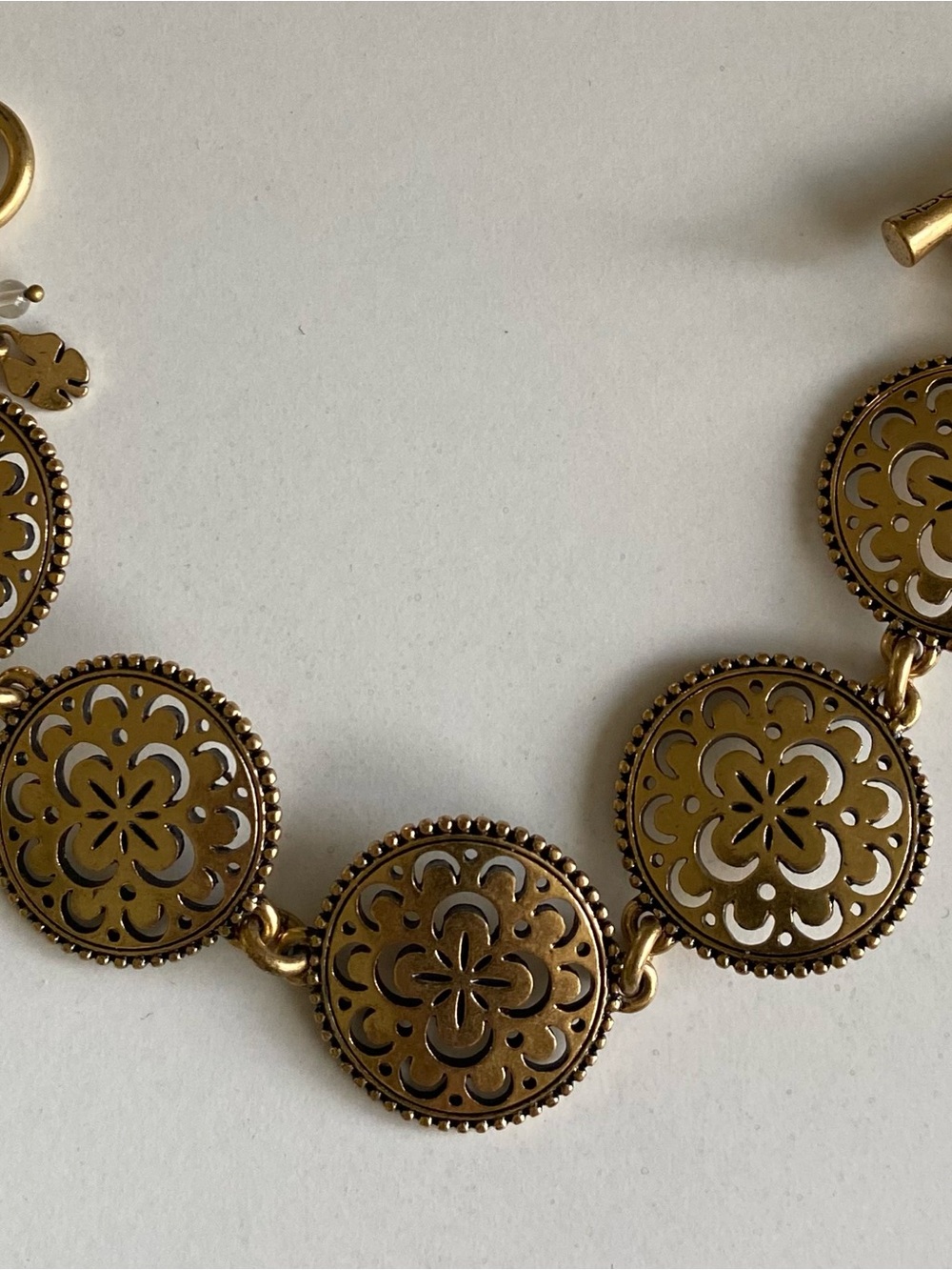 Lucky Brand Gold-Tone Floral Disc Bracelet - Women's Jewelry